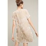 Anthropologie Floreat Beige Velvet Velour Short Sleeve Mini Shift Dress Size XS Photo 5