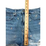 American Eagle Shorts Women's Size 00 Blue Denim Floral Embroidered High Waist Photo 5