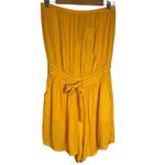 Elan Woven Yellow Marigold Strapless Romper Medium NWT EBW-RG7236 Rayon Boho Photo 8