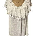 Terra & Sky White  embroidered lace off the shoulder top. EUC. Photo 0