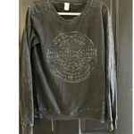 Affliction  Black Distressed Back Cut-Outs Mesh Sweatshirt Size XL Photo 6