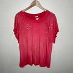 Cable & Gauge Womens Red Metallic Gold Star Print Festive T-Shirt Size Large Photo 10