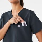 FIGS Women's Catarina One Pocket Scrub Top in Dark Harbor, Size Large Photo 4