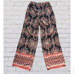 Xhilaration Black Multi Floral HR Chiffon Wide Leg Pants Sz medium Photo 1