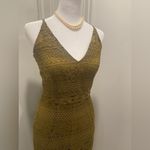 H&M Chartreuse-Olive Green Sleeveless Deep V-Neck Crochet Lace Midi Dress - 6 Photo 4