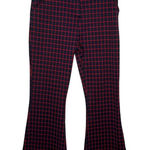 Umgee  Women's Pants‎ Flair Leg Button Plaid Trousers High-Rise Red/Black Small Photo 0