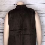 Susan Graver Size XL Brown Faux Suede & Faux Fur Reversible Clasp Front Vest Photo 6