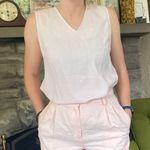 Liz Claiborne Vintage brushed Silk pale blush rosey pink tank v neck Photo 0