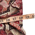 Vintage Y2K Denim Jean Chiffon Paisley Pattern Midi Skirt Lace Up Size 12 Blue Photo 7