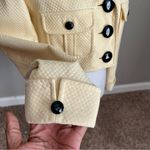 RICKIE FREEMAN FOR TERIJON | Vintage Yellow Cropped Textured Blazer Jacket Size 2 Photo 4