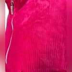 Jaclyn Smith Sport Vintage 90s Pink Velvet Corduroy Tropical Floral Zip Jacket Photo 3