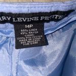 Larry Levine  Size 14P Linen Blend Capri Crop Casual Pants Blue Photo 7
