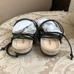 ALOHAS Rayna Leather Strappy Tie Espadrille Sandals in Black Size 6.5 Photo 6