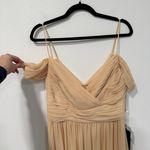 Alfred Sung  Chiffon Cold Shoulder Bridesmaid Dress D743 Golden Yellow 12 Photo 3