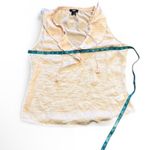 Paige Alma Split Neck Ruffle Top Size M Pink Sleeveless Blouse Satin Tank Photo 6