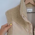 Heartloom Otis Vegan Leather Sherpa Puffer Vest Tan Cream Women's S Photo 3