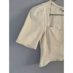 Derek Lam Rent The Runway Cream Puff Sleeve Ribbed Square Neck Crop Top Sz Small Photo 3