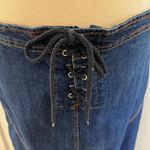 DARK WASH ZOEY BETH‎ DENIM FRONT TIE MAXI SKIRT Blue Size 1X Photo 5