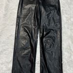 Abercrombie & Fitch The 90's Relaxed High Rise Black Leather Pants Photo 1