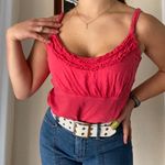 INC  pink tank top with frill detailing Photo 1