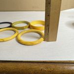 Vtg Bakelite Bangle Bracelets Craved Yellow Green TESTED‎ MCM Retro Spacer Corn Photo 14