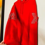 Armani Exchange Red A x E Patches Elbow Hooded Sweatshirt Size Small Photo 3