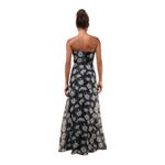 Lulus Chic Preciousness Black Floral Organza Bustier Maxi Long Dress Size Small Photo 3