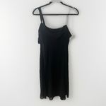 Loft Ann Taylor Black Slip Dress Sheer Layers Sz 6 Chiffon Ruffle Dark Coquette Photo 3