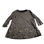 Lucky Brand Boho Floral Tunic Top Navy Blue 2X – Soft Cotton Modal Blend Photo 1