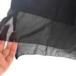 French Connection  Polly Raw Edge Semi Sheer Layered Top Size S Black‎ High Low Photo 3