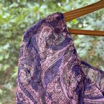 ZARA  Women's Sheer Purple Paisley Cropped Blouse Size S. NEW Photo 3