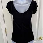 Free People Black Short Puff Sleeves Sweetheart Neck Fitted Top Womens Top S/M Photo 6