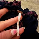 Free People  Black Sheer Lace Embroidered Crop Top Tank Medium Purple Festival Photo 1