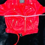 Levi Strauss & CO. LEVI’s STRAUSS & CO Red Faux Leather Bomber Jacket  Photo 8