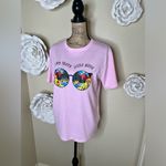 SheIn NTM: Stay Trippy Little Hippy Light Pink Graphic T Shirt in Size Medium Photo 2