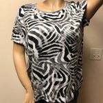 JM Collection Black. / White Striped Tee Photo 1