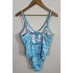 Hurley Swimsuit Womens Sz L Blue One Piece Front Zip Ocean Wave NWOT Photo 6