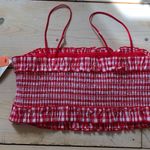 Colsie NWT Women's Red Gingham Woven Bandeau Bralette Size XL Photo 5