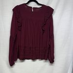 Knox Rose NEW Women's Eyelet Long Sleeve Blouse Antique Berry Size XXL Photo 8