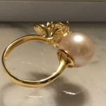 Boutique 11.5mm Custom Made Genuine Pearl Clover Ring Photo 1