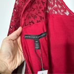 White House | Black Market NEW WHBM Drama Sleeve Lace Shift Dress in Dark Rouge Red Photo 8