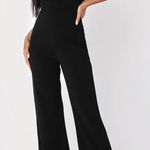 Lulus  Fashionista Nights Black Strapless Bustier Wide-Leg Jumpsuit Photo 0