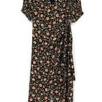EVER NEW Hallie Wrap Floral Midi Dress Black Orange 4 Photo 0