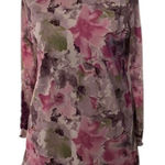 Size small long sleeve Purple pink and green flowered long sleeve top EUC Photo 0