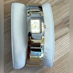 Elgin II Ladies Watch Gold Silver Tone Cuff Bracelet Silver Dial Gorgeous Photo 5