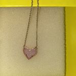Kendra Scott  Pink Glitter heart necklace with gold chain Photo 1