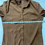 EXPRESS  Chocolate Brown Button Down Blouse Photo 6