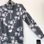 Chaser New Floral Print Half Zip Sweatshirt Cozy Knit Pullover Grey Photo 8