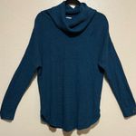 Old Navy Teal Blue Textured Mock Neck Cowl Women's Sweater | Shirt Photo 0