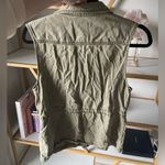 Max jeans Vest Olive Green Khaki Tencel Military Style Long Jacket Women’s Small Photo 2